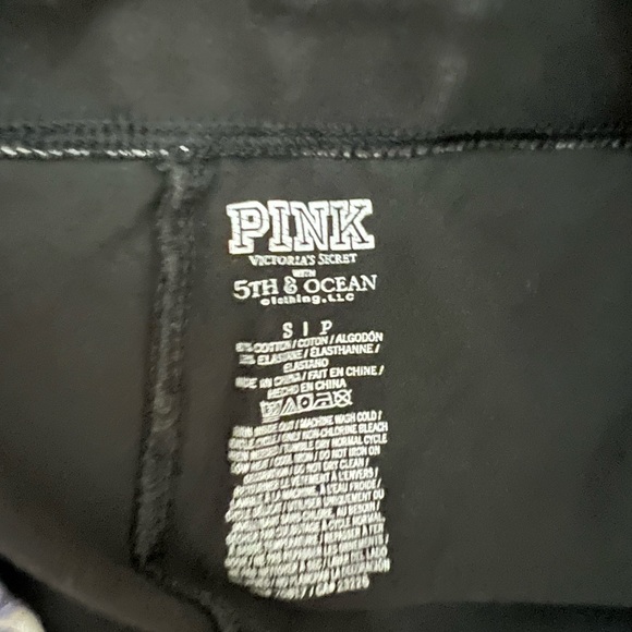 Pink Victoria Secret MLB NY Yankees Capri leggings yoga pants baseball - Picture 5 of 6